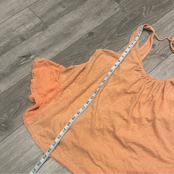 Free People Low Back Orange Flowy Oversized Tank - Picture 3 of 7